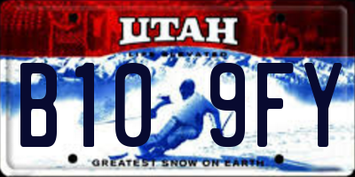 UT license plate B109FY