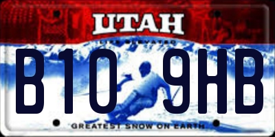UT license plate B109HB