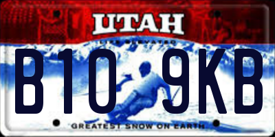 UT license plate B109KB