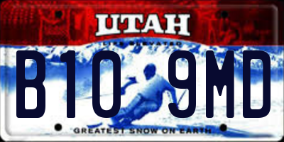 UT license plate B109MD