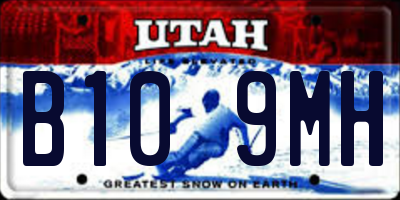 UT license plate B109MH