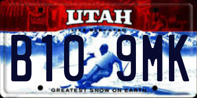 UT license plate B109MK