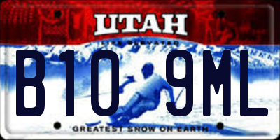 UT license plate B109ML