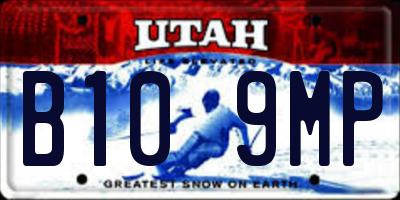 UT license plate B109MP