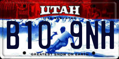 UT license plate B109NH