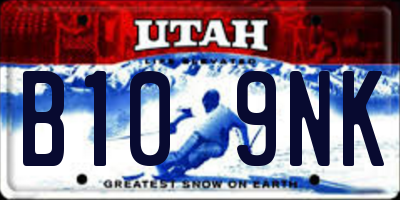 UT license plate B109NK
