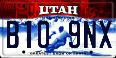 UT license plate B109NX