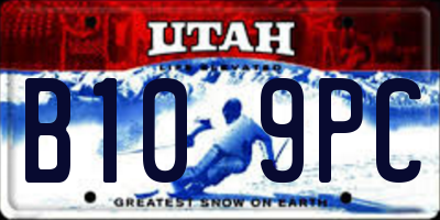 UT license plate B109PC