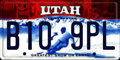 UT license plate B109PL