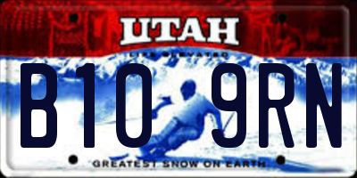 UT license plate B109RN