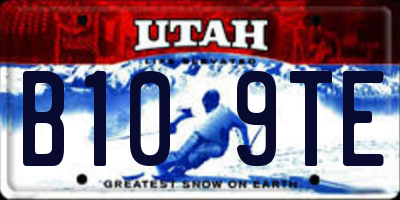 UT license plate B109TE