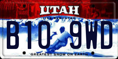 UT license plate B109WD