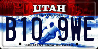 UT license plate B109WE