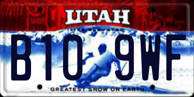 UT license plate B109WF