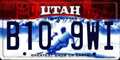UT license plate B109WI