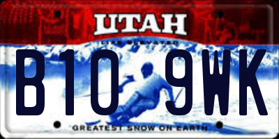 UT license plate B109WK