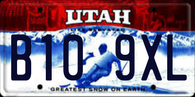 UT license plate B109XL