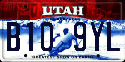 UT license plate B109YL