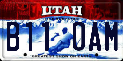 UT license plate B110AM