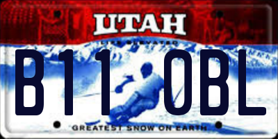 UT license plate B110BL