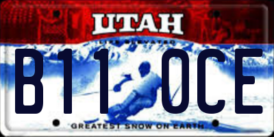 UT license plate B110CE