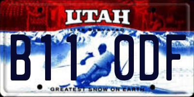 UT license plate B110DF