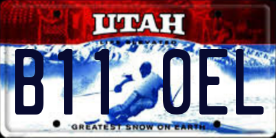 UT license plate B110EL