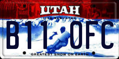 UT license plate B110FC