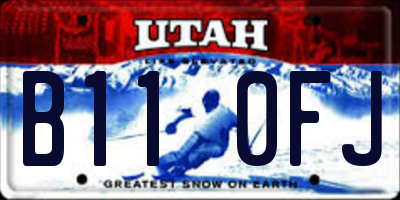 UT license plate B110FJ