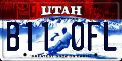 UT license plate B110FL