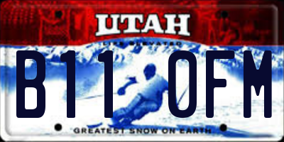 UT license plate B110FM