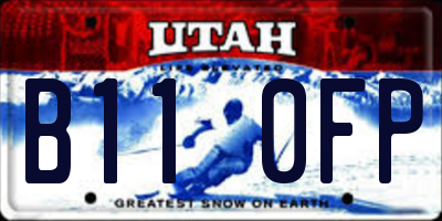 UT license plate B110FP