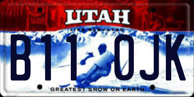 UT license plate B110JK