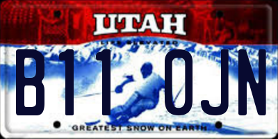 UT license plate B110JN