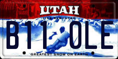UT license plate B110LE