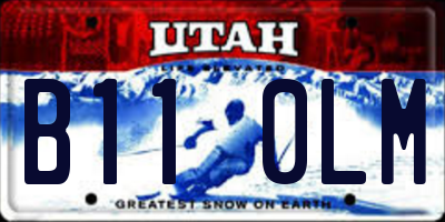 UT license plate B110LM