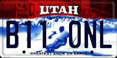 UT license plate B110NL