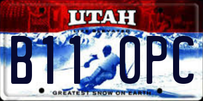 UT license plate B110PC