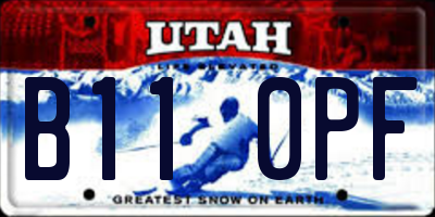 UT license plate B110PF