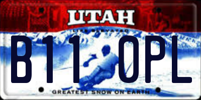 UT license plate B110PL