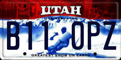 UT license plate B110PZ