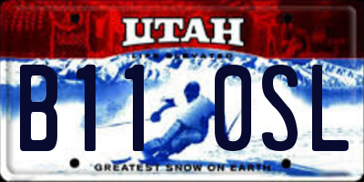 UT license plate B110SL