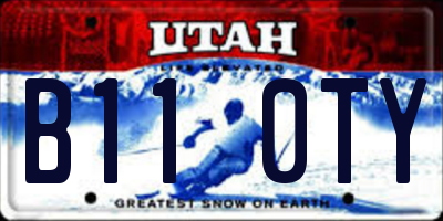 UT license plate B110TY