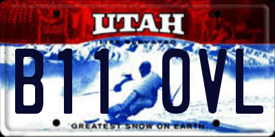 UT license plate B110VL