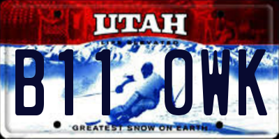UT license plate B110WK