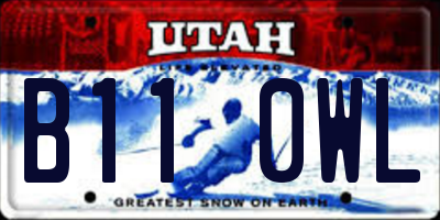 UT license plate B110WL