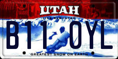 UT license plate B110YL