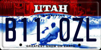 UT license plate B110ZL