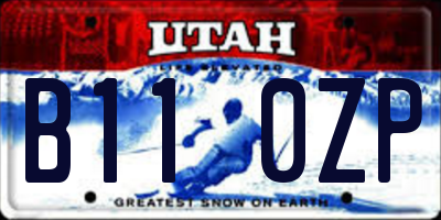 UT license plate B110ZP