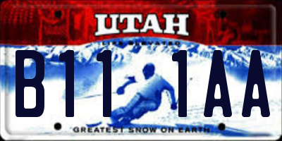UT license plate B111AA